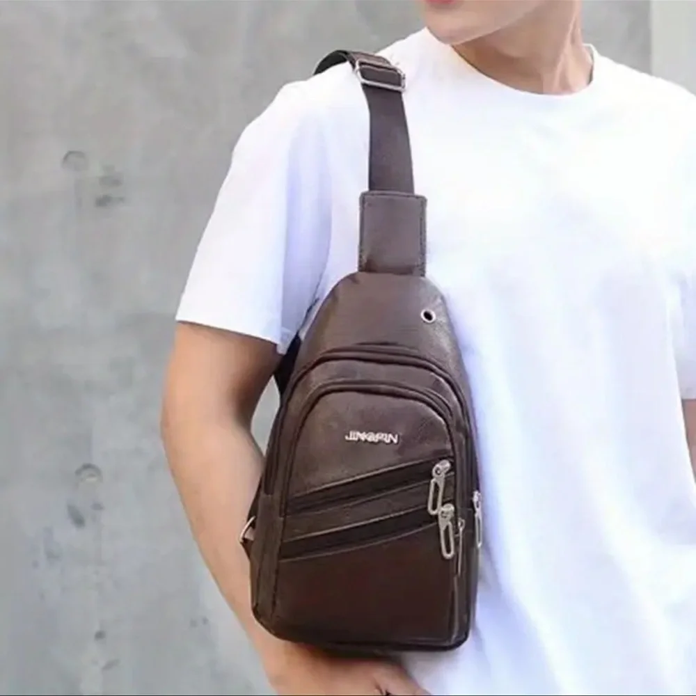 Boss Bags Hyper Faux-Leather Sling Bag Backpack Brown Mens Travel Work School